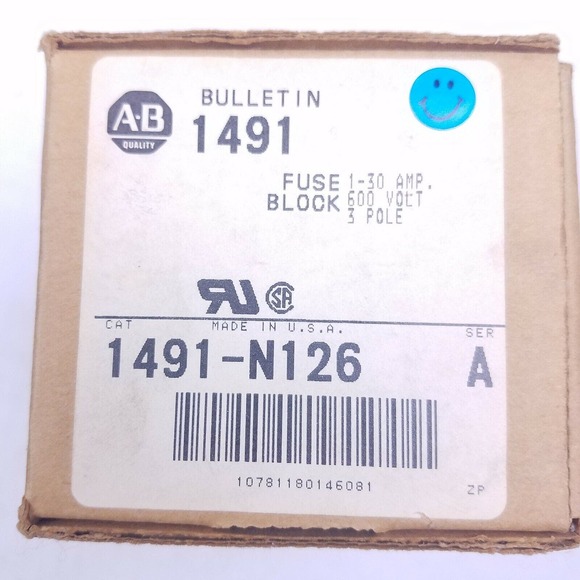 AB Allen Bradley 1491-N126 Series A 30A 600V 3 Pole Fuse Block - Picture 1 of 6